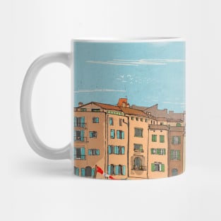 St Tropez Harbour View France Retro Inspired Style Illustration Mug